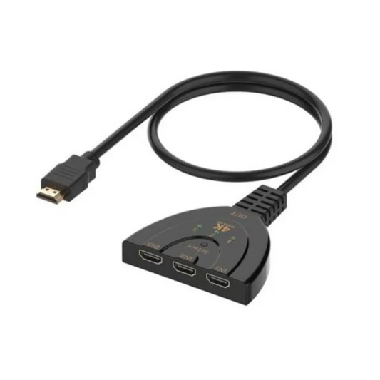 3 In 1 Out Port Hdmi 4K Switcher Splitter Converter Hub Black