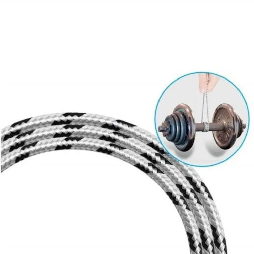 3 In 1 Type C / 8Pin Micro Usbnylon Cable 1.2M Jet Gray