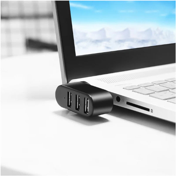 3 Ports Hub Usb 2.0 Mini Rotate Splitter Adapter For Macbook Pc Notebook Laptop