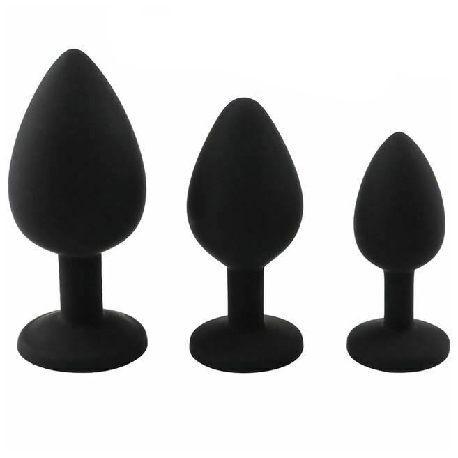 Silicone Crystal Jewel Butt Plugs Tear Drop Anal