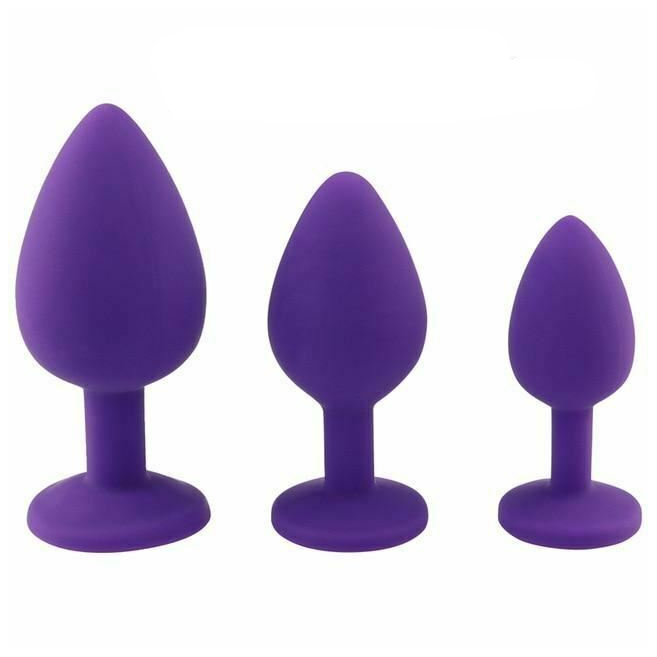 Silicone Crystal Jewel Butt Plugs Tear Drop Anal