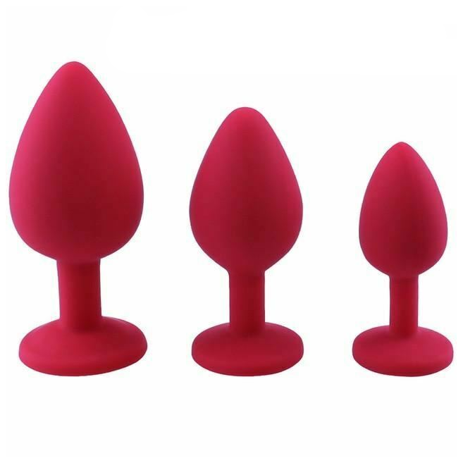 Silicone Crystal Jewel Butt Plugs Tear Drop Anal