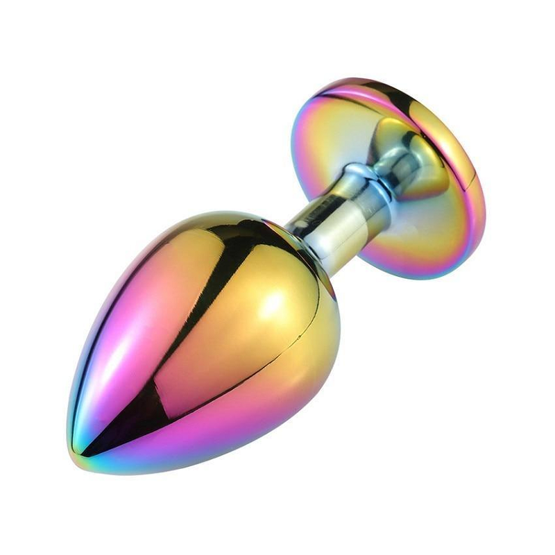 3 Sizes Stainless Steel Rainbow Anal Sex Toys Jewel Metal Butt Plug