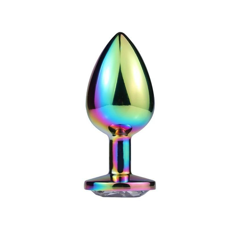 3 Sizes Stainless Steel Rainbow Anal Sex Toys Jewel Metal Butt Plug