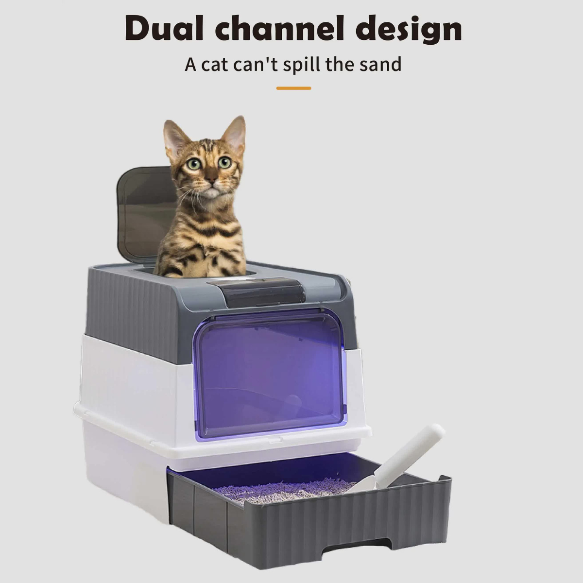 Automatic Uv Sterilizing Cat Litter Box Enclosed Design Odor Control And Germicidal Technology