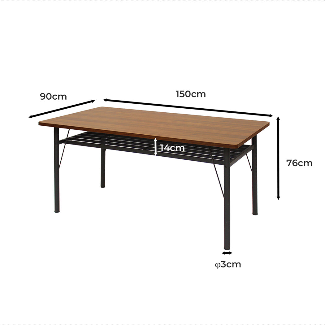Stylish Dining Table With Storage Shelf 4 6 Seater 150Cm For Home Or Office