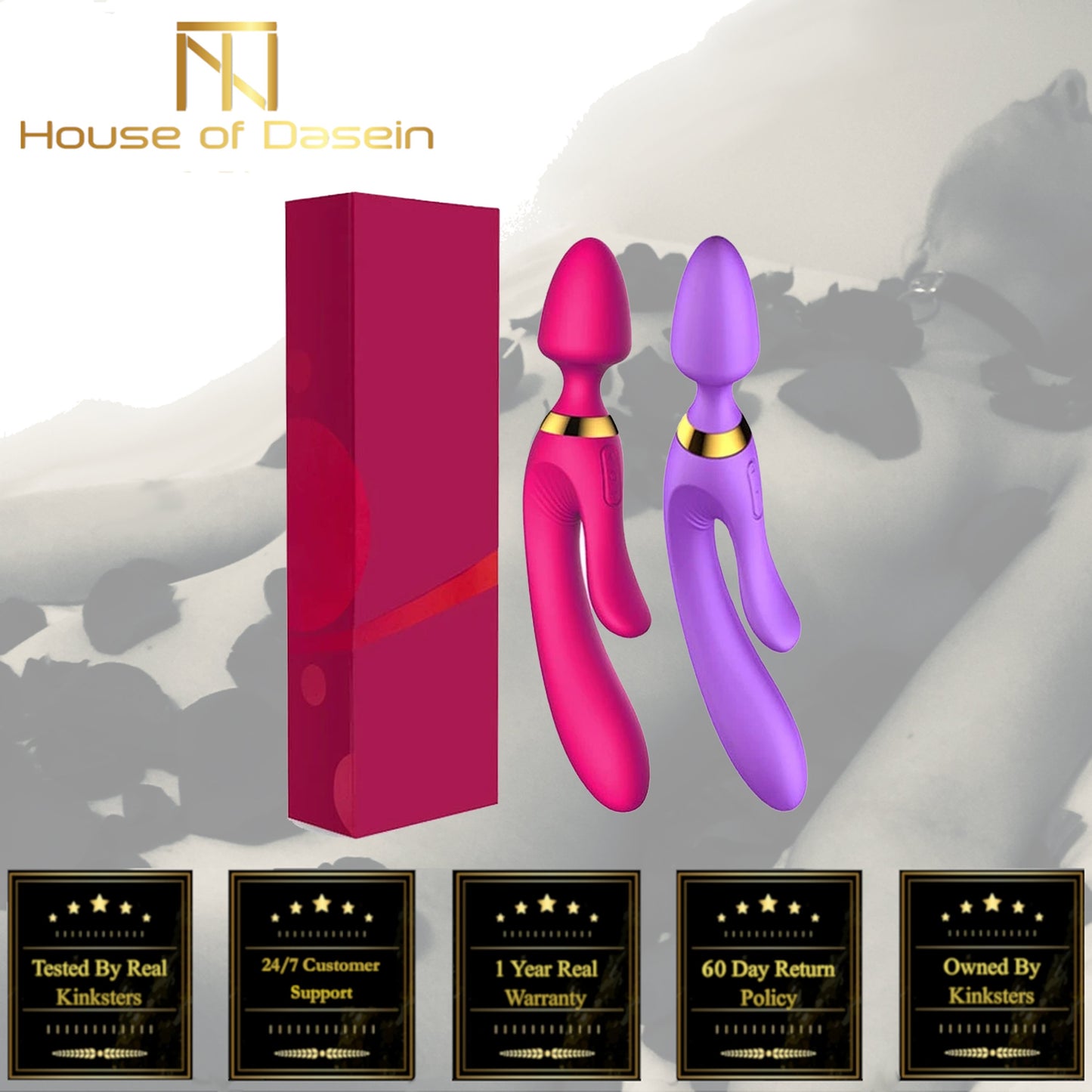 3 Motor Vibrating G Spot Clitoris Anal Double Ended Rabbit Vibrator