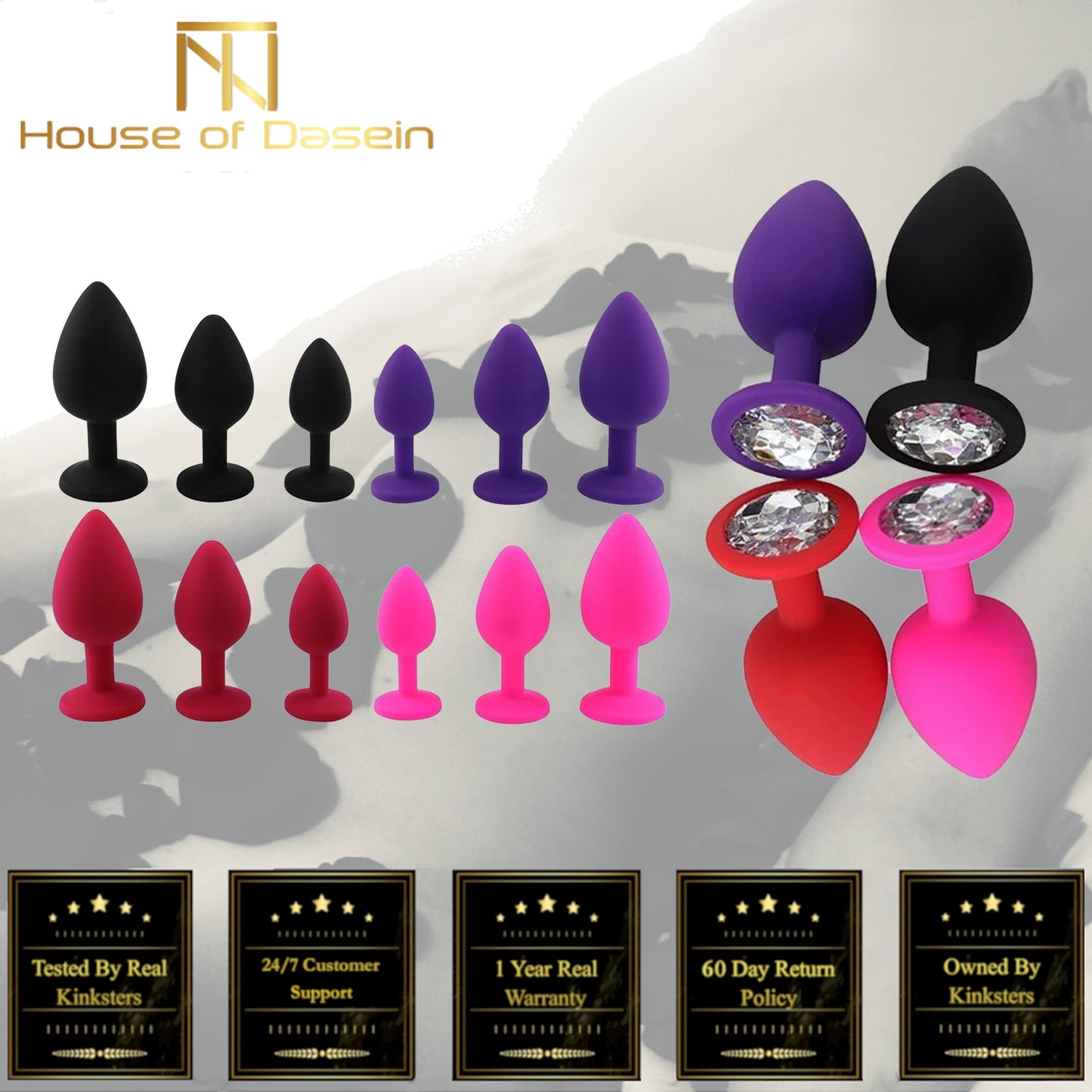 Silicone Crystal Jewel Butt Plugs Tear Drop Anal