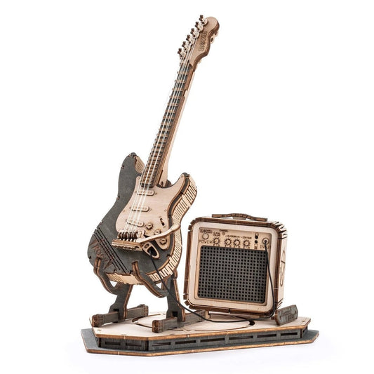 Robotime Rokr Electric Guitar Model Gift For Kids Adult Assembly Creative Toys Building Block Set 3D Wooden Puzzle Tg605