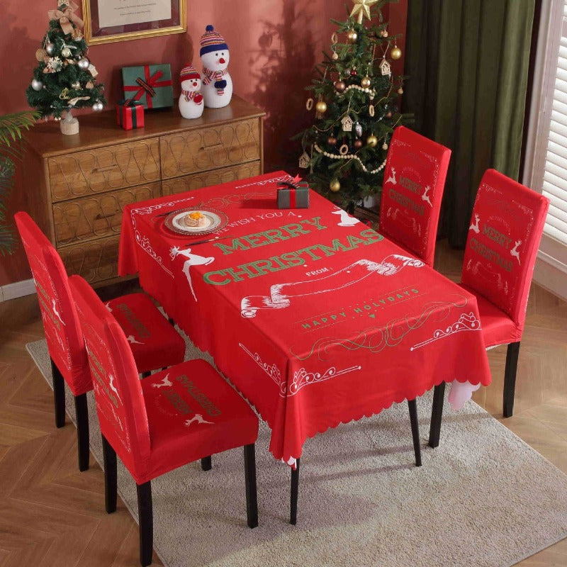 Christmas Tablecloths Chair Covers Party Decorations
