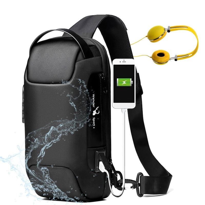 Waterproof Usb Antitheft Bag Men Oxford Crossbody Shoulder Sling Multifunction