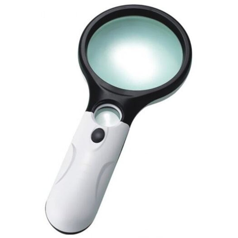 3Led Light 3X 45X Handheld Magnifier Reading Magnifying Glass White