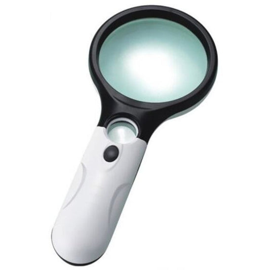 3Led Light 3X 45X Handheld Magnifier Reading Magnifying Glass White