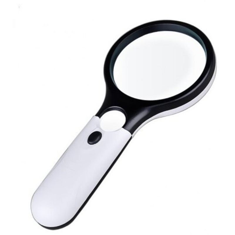 3Led Light 3X 45X Handheld Magnifier Reading Magnifying Glass White