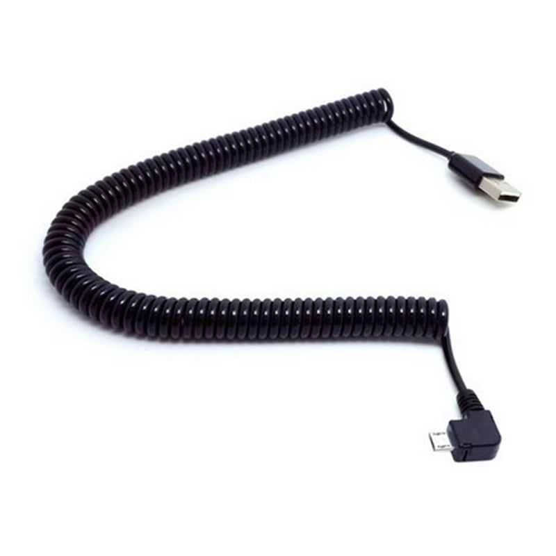 3M 90 Degree Angle Elbow Micro Usb Spring Spiral Coiled Retractable Data Charger Charging Cable For Samsung Andriod Phon