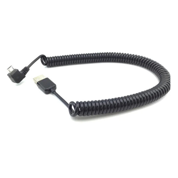 3M 90 Degree Angle Elbow Micro Usb Spring Spiral Coiled Retractable Data Charger Charging Cable For Samsung Andriod Phon