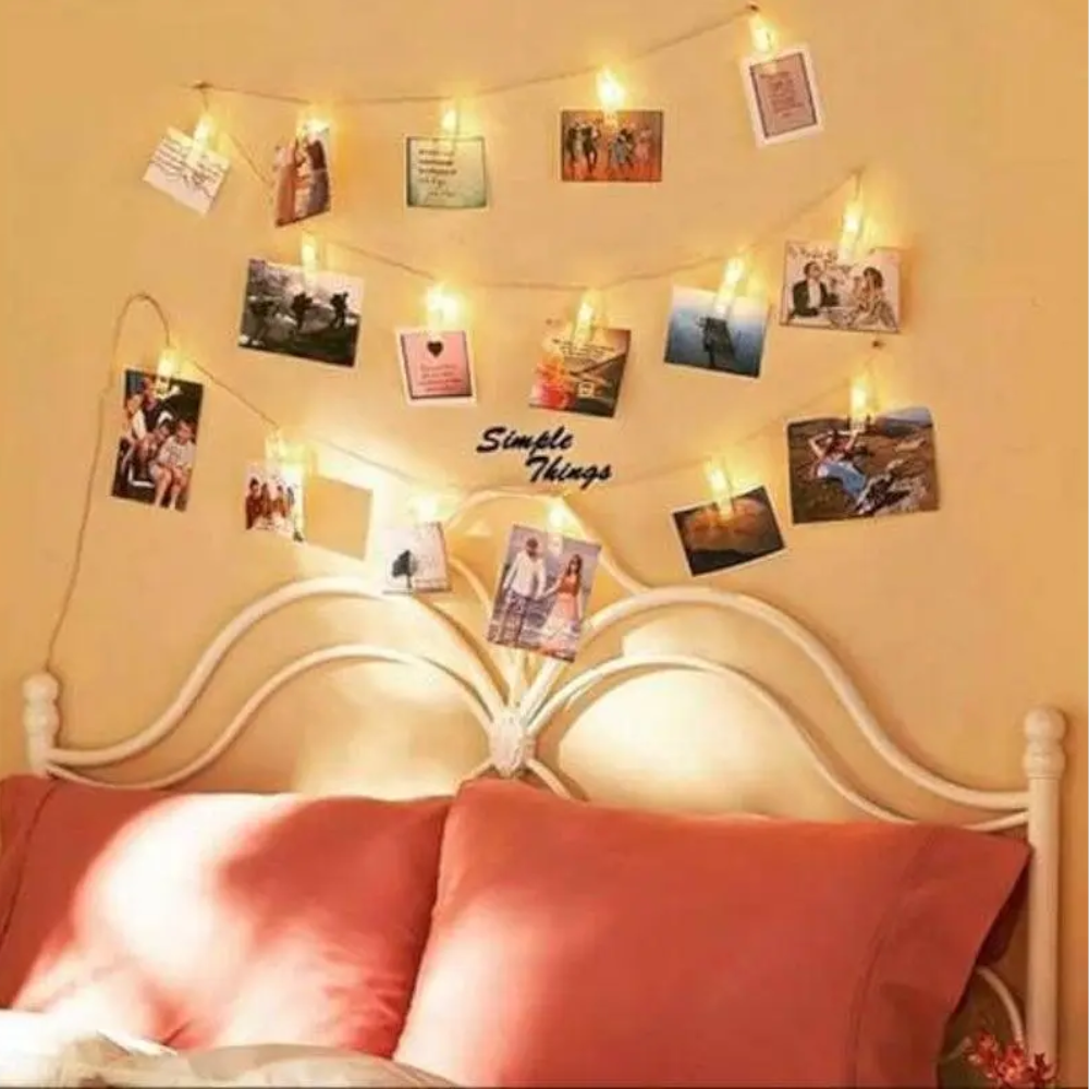 3M Photo Clip Holder Led String Lights Battery Powered Garland Decor Warm White