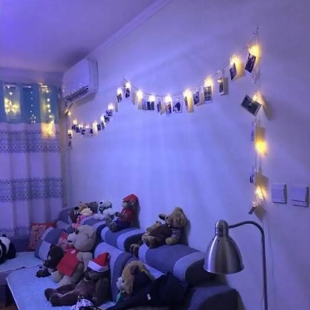 3M Photo Clip Holder Led String Lights Battery Powered Garland Decor Warm White