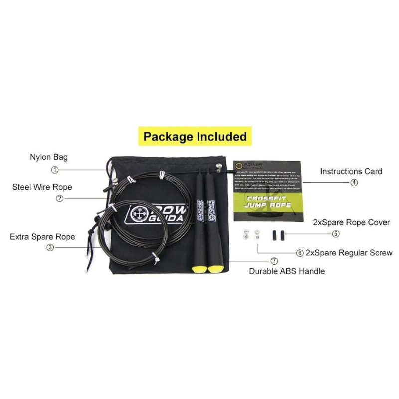 3M Speed Skipping Rope Double Ball Bearing Gym Fitness Jump With Spare Black
