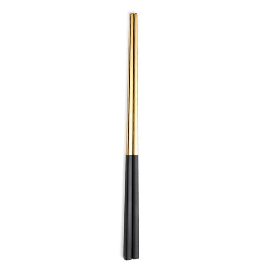 3Pair Black Gold Cutlery Set Steak Teaspoon Dessert Chopsticks Stainless Steel Dinnerware