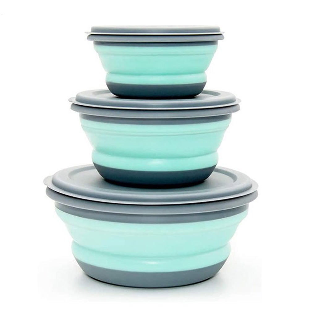 3Pcs Collapsible Bowls With Lids