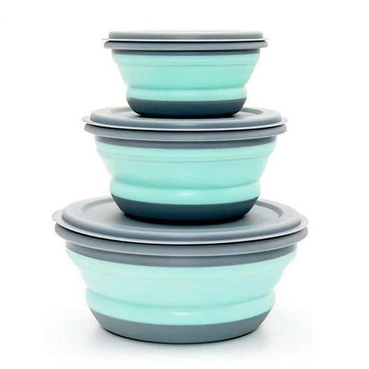 3Pcs Collapsible Bowls With Lids