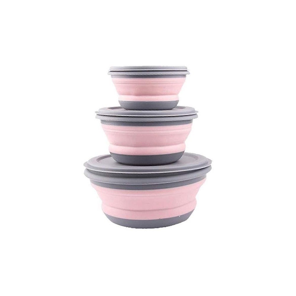 3Pcs Collapsible Bowls With Lids