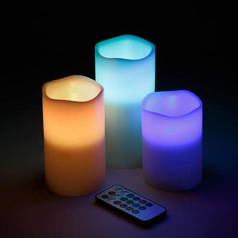 Table Desk Lamps 3Pcs Remote Control Colour Changing Led Candles