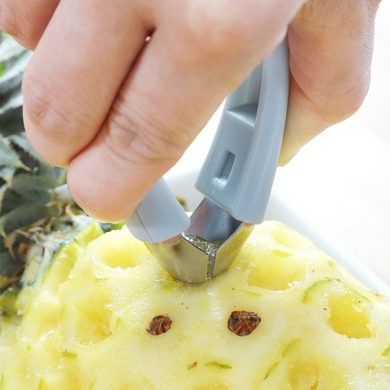 3Pcs Stainless Steel Pineapple Eye Peeler Fruit Vegetable Tweezers Seed Remover Clip