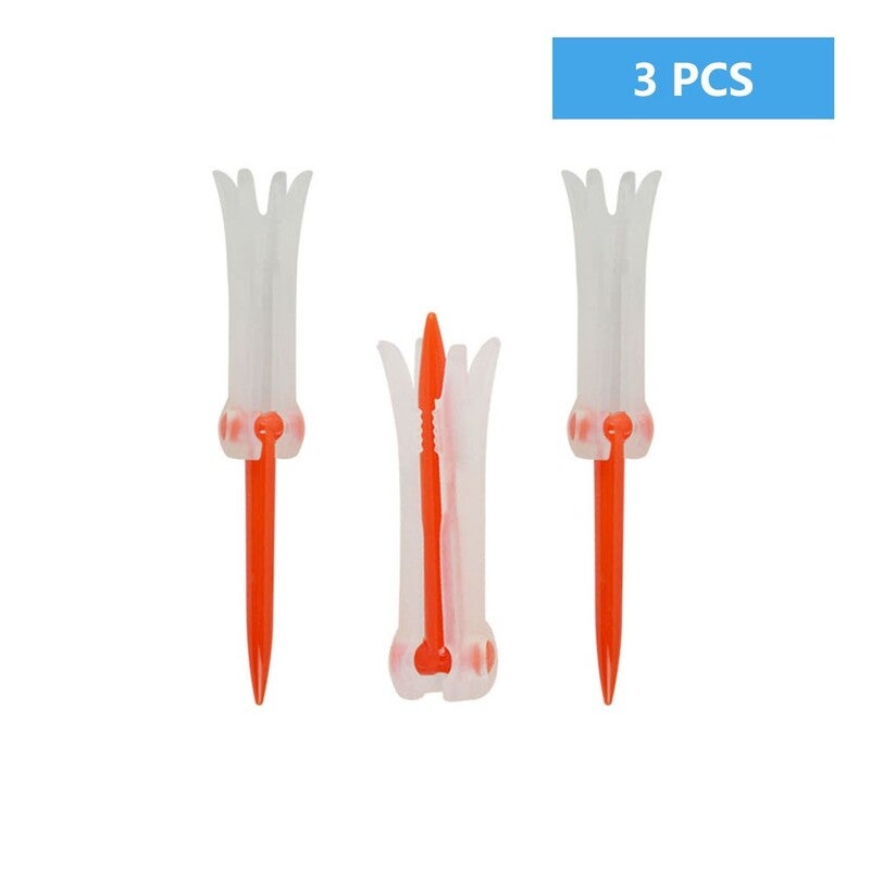 3Pcs Professional Golf Tee Step Up Rubber Horn Foldable Evolution Tees Sports Tool Accessory Orange