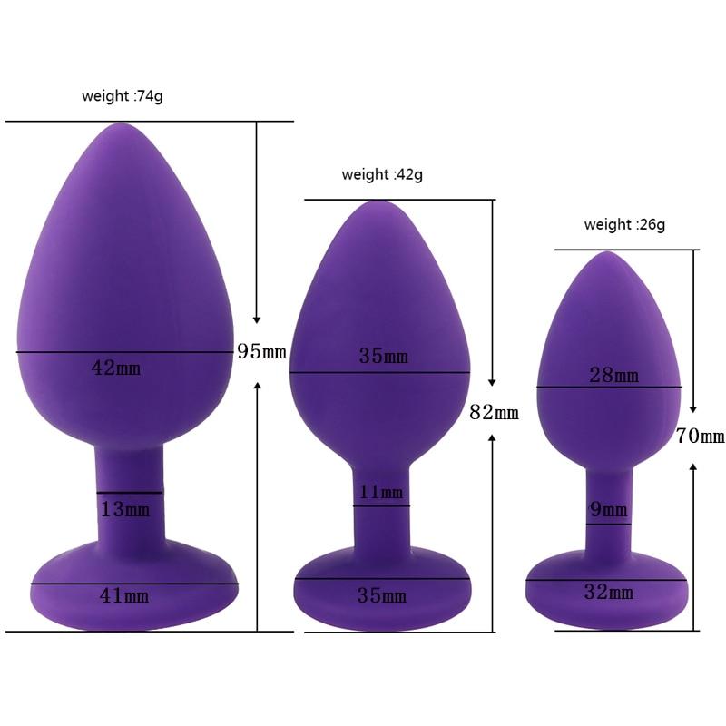 Silicone Crystal Jewel Butt Plugs Tear Drop Anal