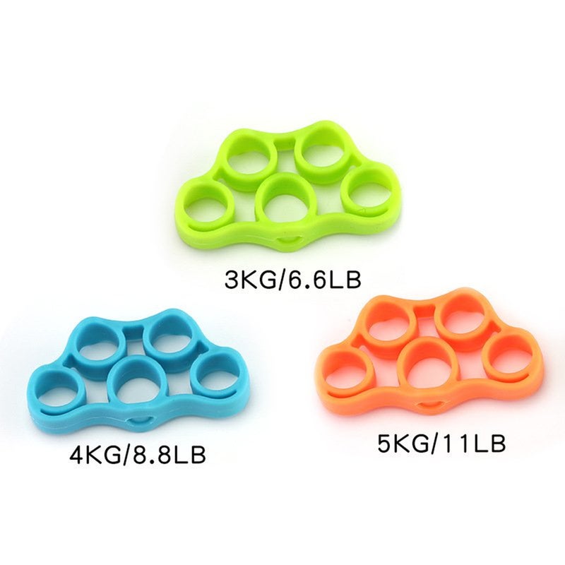 3Pcs Silicon Hand Grip Strengthener Finger Stretcher Trainer Exerciser Orange5kg11lb