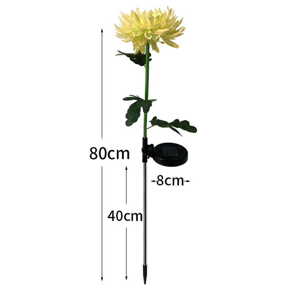 3 Pieces Solar Power Chrysanthemum Ground Light Flower Lamp Outdoor Garden Features