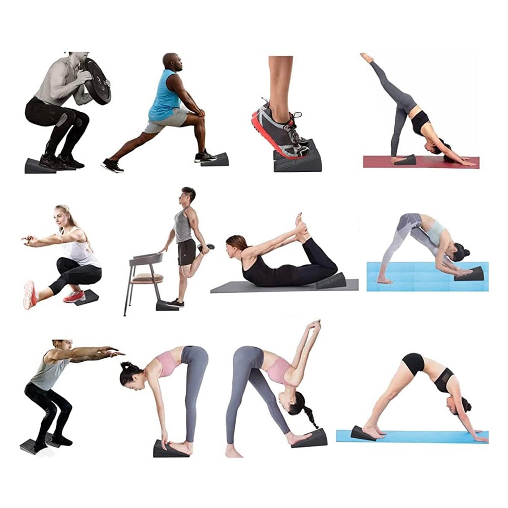 3 Pieces Wedge Stretch Slant Squat Board Slanting Yoga Block Exercise Gym Fitness