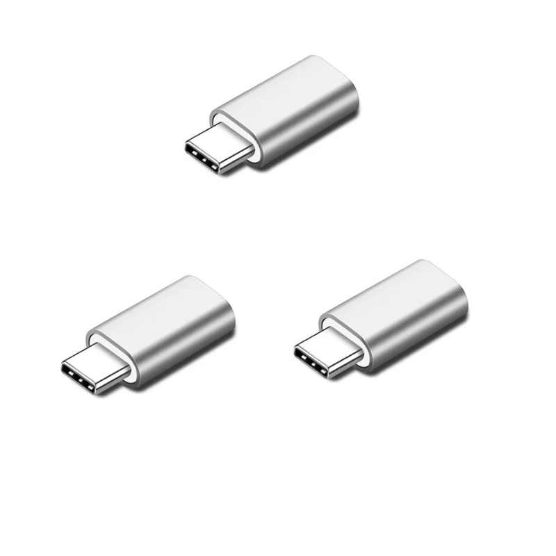 3Pcs 8-Pin Lighting To Usb C Type-C Jack Charger Cable Adapter Charging Connector