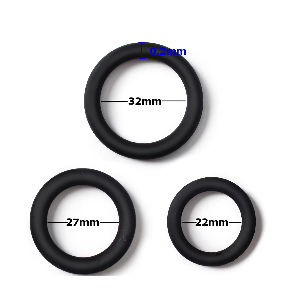 3Pcs Black Male Cock Rings Set Silicone Rubber Stretchy Penis Delay Ejaculation