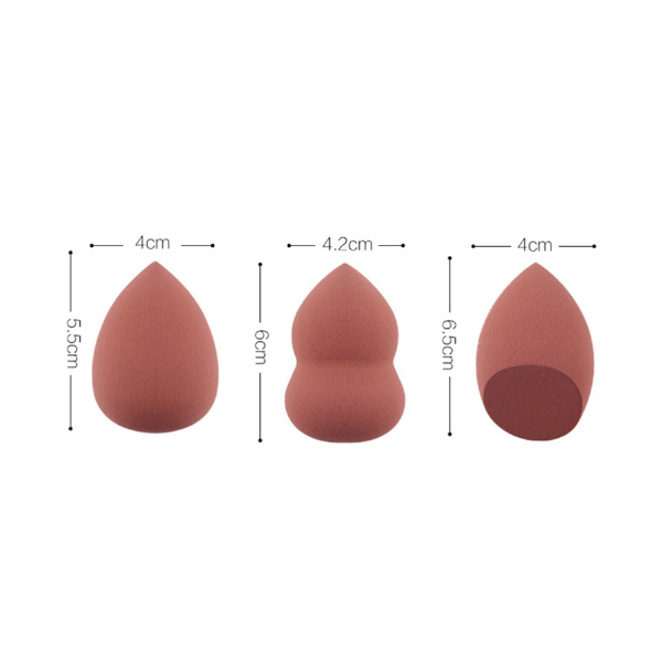 3Pcs Dry Wet Dual Purpose Non Latex Powder Make Up Tool Pink