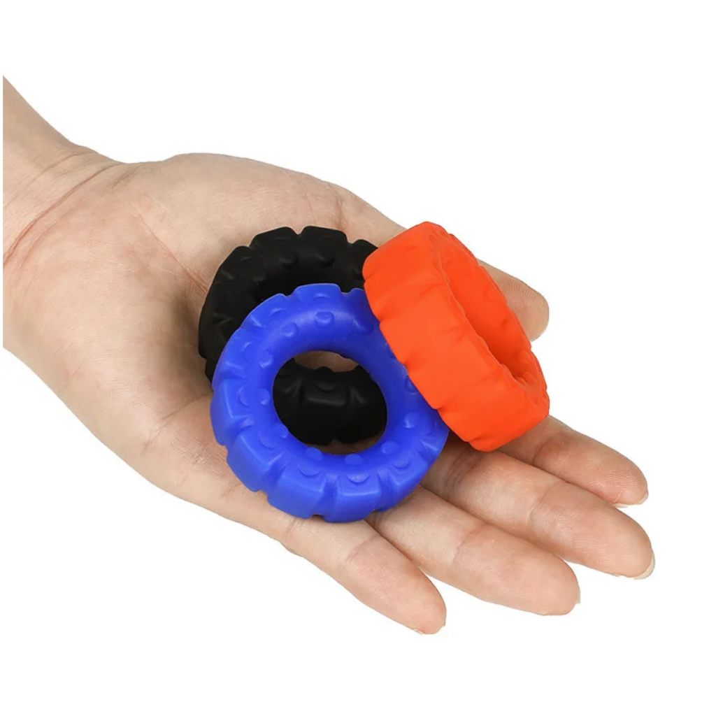 3Pcs Set Tyre Silicone Cock Penis Rings Male Delay Ejaculation Erection Adult Game Sex Toys