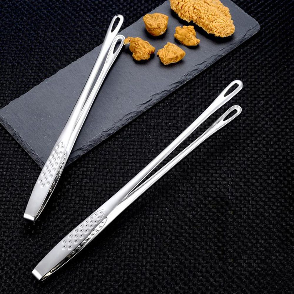 3Pcs Stainless Steel Non-Slip Barbecue Steak Buffet Tong Bread Clip Kitchen Tools