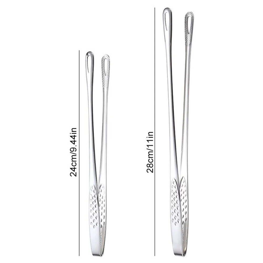 3Pcs Stainless Steel Non-Slip Barbecue Steak Buffet Tong Bread Clip Kitchen Tools