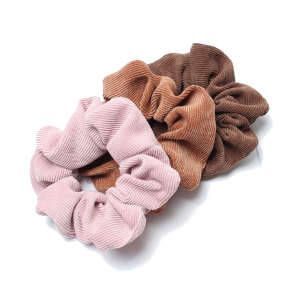 3Pcs Set Corduroy Fabric Scrunchies Women Ponytail Hair Ties