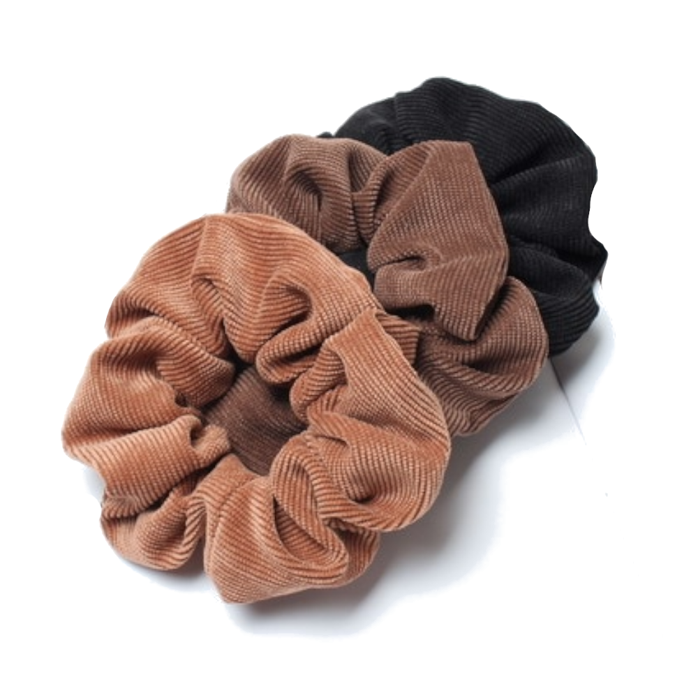 3Pcs Set Corduroy Fabric Scrunchies Women Ponytail Hair Ties