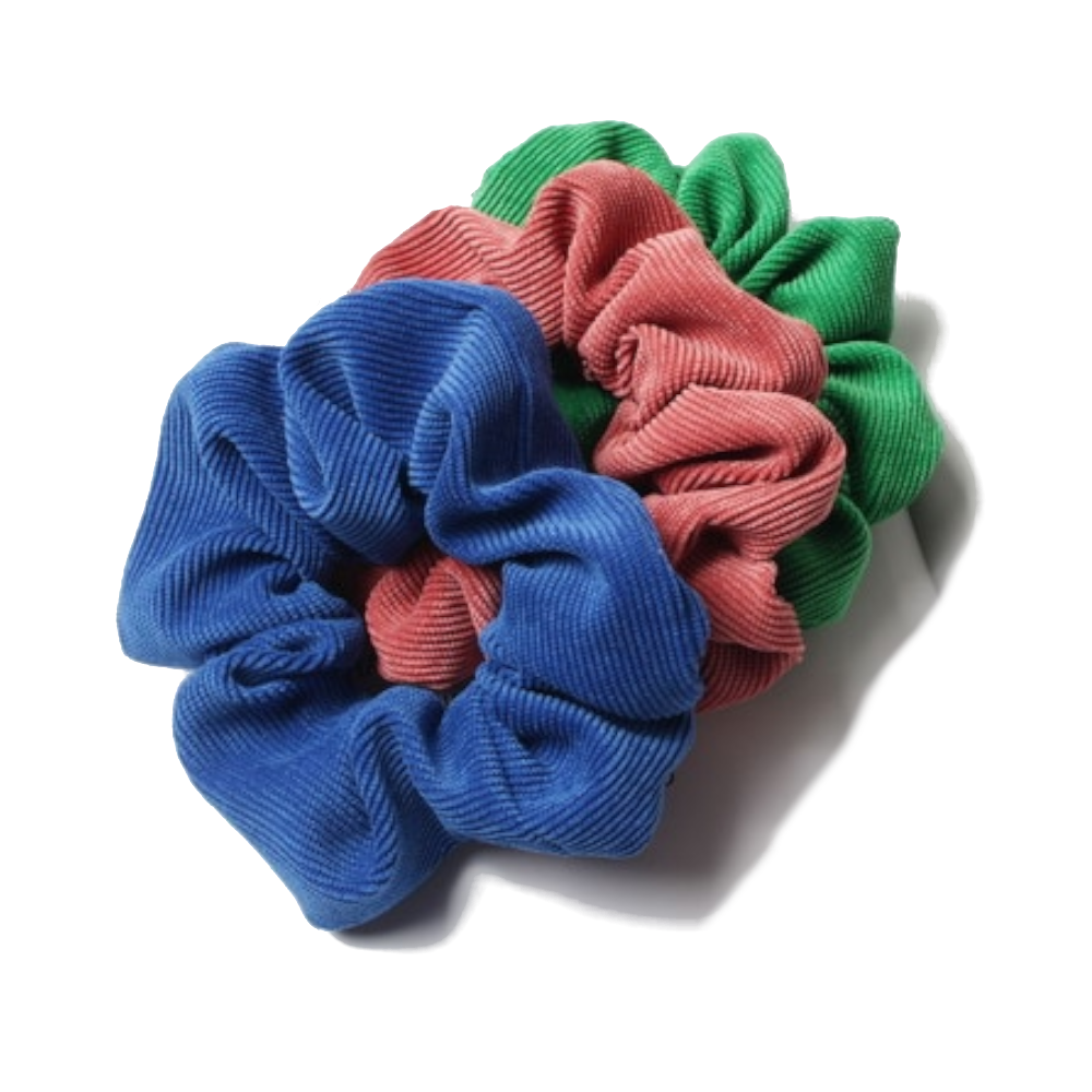 3Pcs Set Corduroy Fabric Scrunchies Women Ponytail Hair Ties