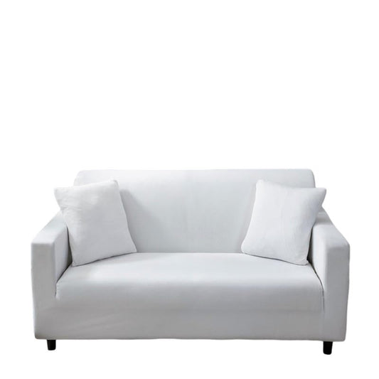 3 Seater Sofa Cover Plain White Elastic Stretchable Slipcover For Living Room