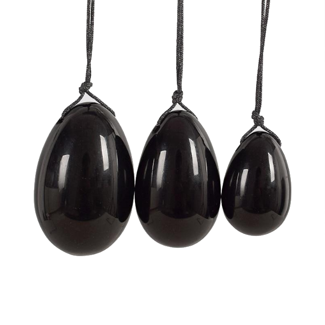 3 / Set Natural Black Obsidian Yoni Egg Kegel Exercise Massage Balls