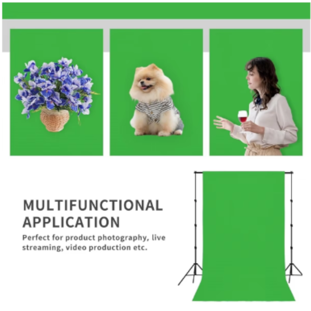 3X2m Photography Studio Non-Gloss Green Background Screen Backdrop For