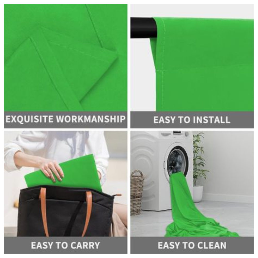 3X2m Photography Studio Non-Gloss Green Background Screen Backdrop For