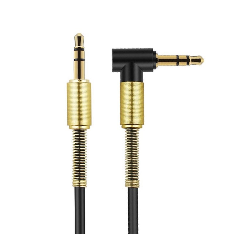 4.9Ft Aux Cable 3.5Mm Audio Spring Extension Cord Male To For Car Stereo Pc Headphone