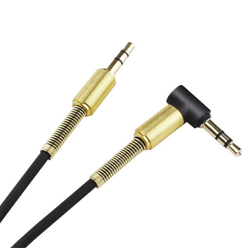 4.9Ft Aux Cable 3.5Mm Audio Spring Extension Cord Male To For Car Stereo Pc Headphone