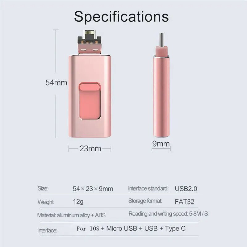 4-In-1 32Gb Flash Drive U Disk Usb Memory Stick For Iphone Android Pc